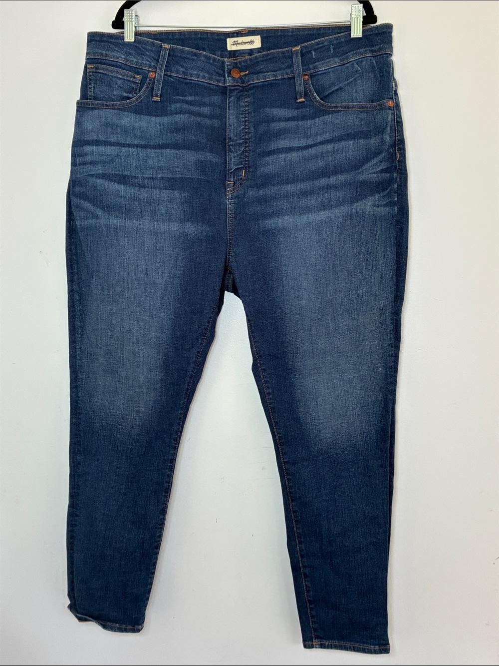 Madewell Kirby High-Rise Skinny Jeans 35P Petite Medium Dark Wash Stretch